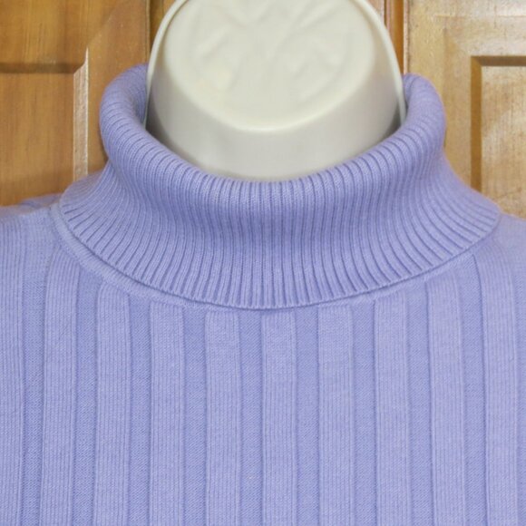 600 West Orchid Ribbed Knit Turtleneck Sweater Medium - Picture 2 of 9